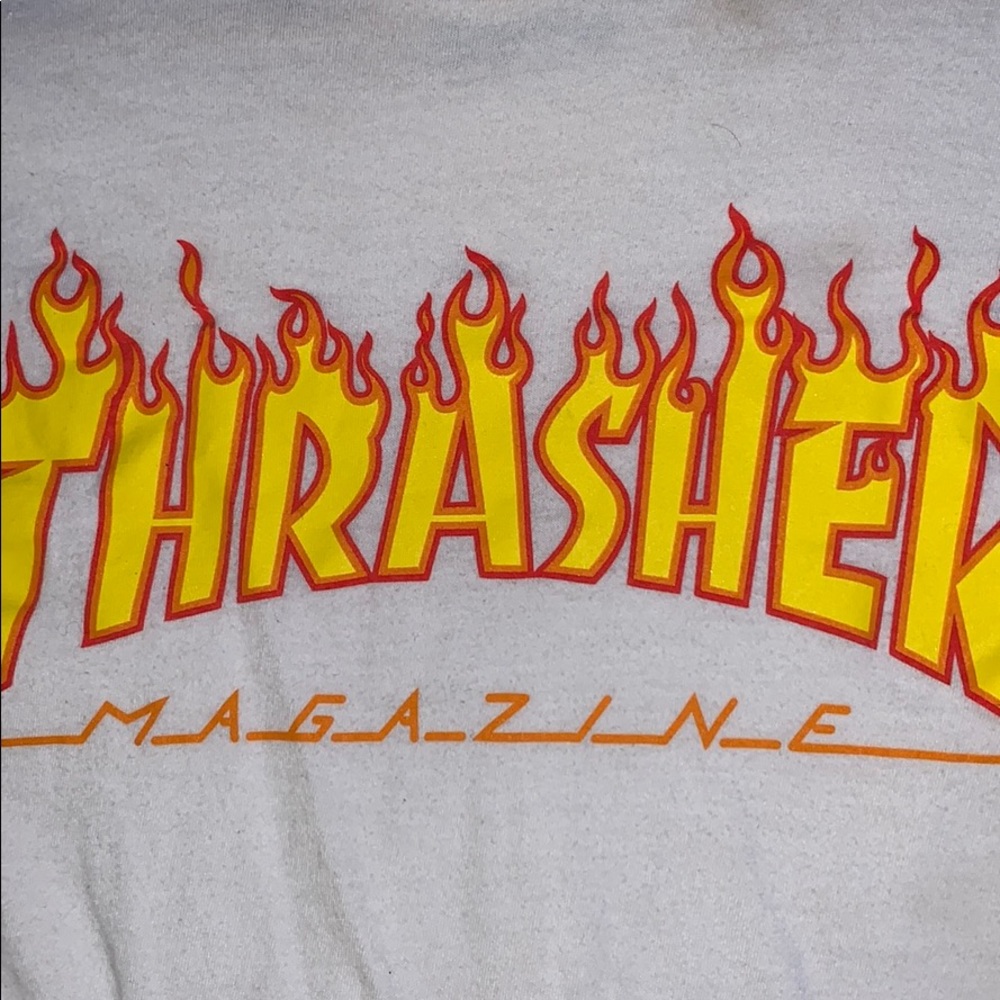 white Thrasher shirt